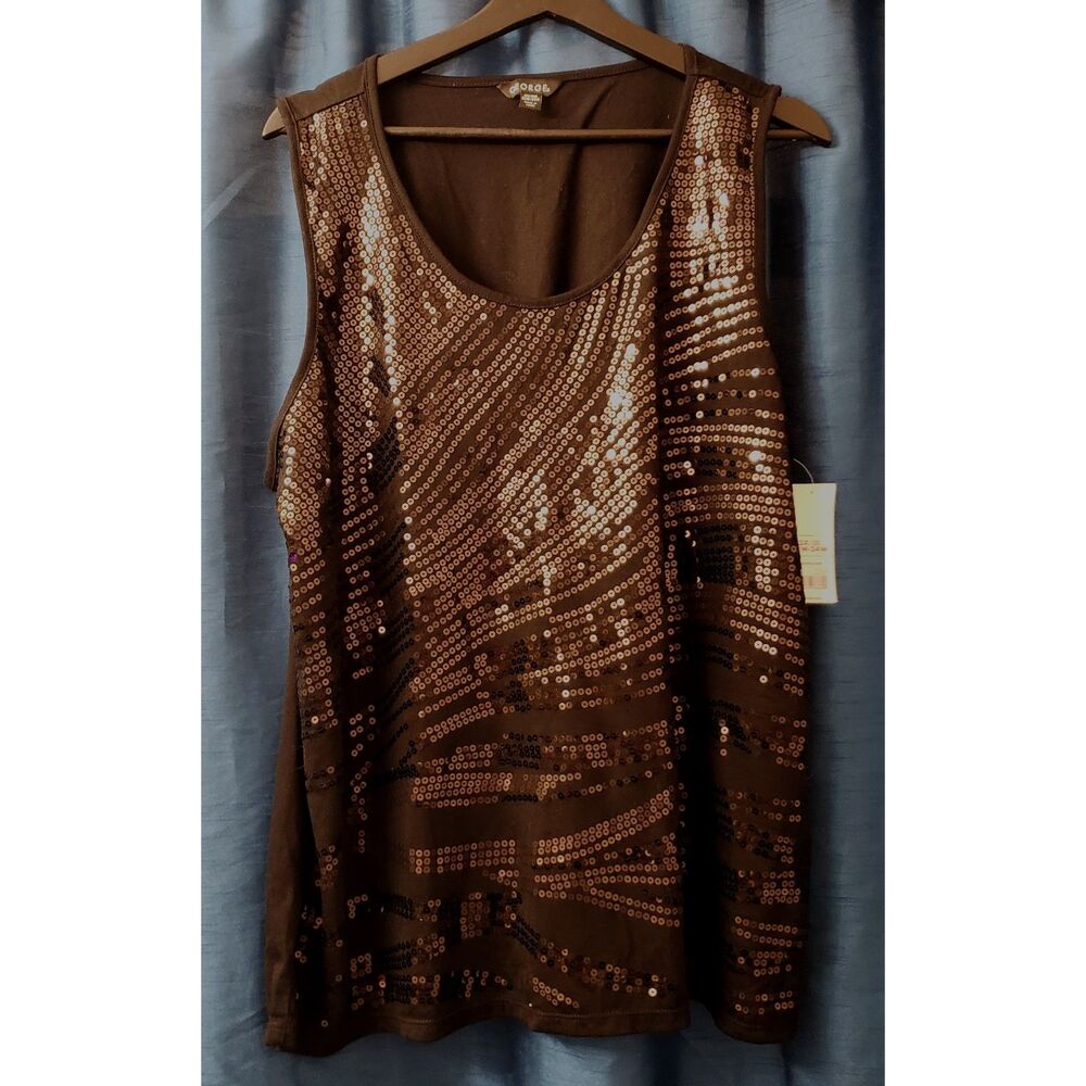 NWT George Black Sequin Tank Top Sz 3x Night Out/Whimsygoth/Party